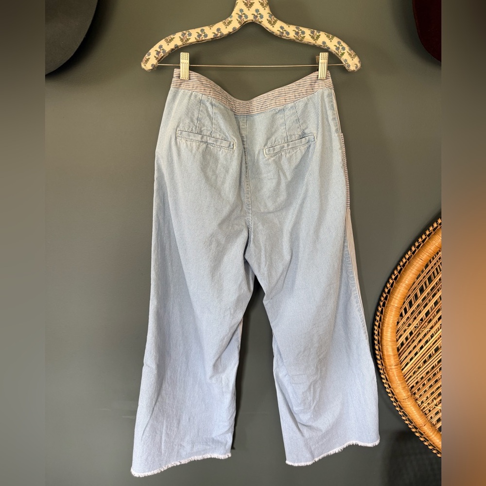 Anthropologie pilcro wideleg railroad Striped pants sz 27 / 4 / small - Picture 6 of 7